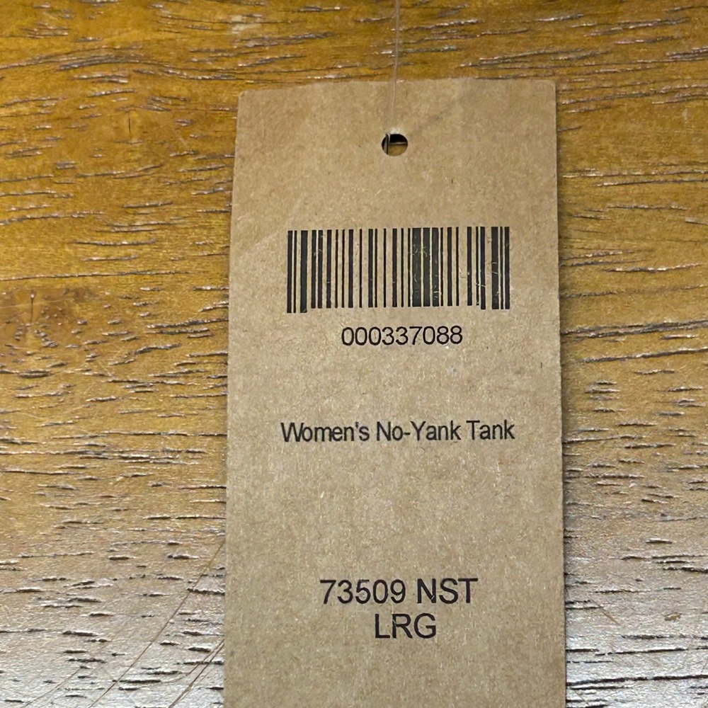 Duluth Trading Co L Womens‎ No-Yank Tank Navy Blue Striped Sleeveless Top NWT - Picture 3 of 6